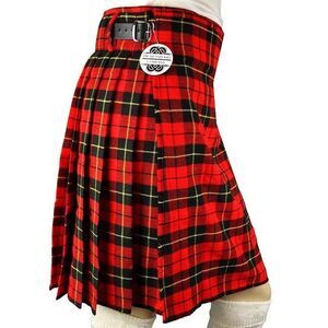 NWT Wallace Tartanista Red Tartan Kilt Size 34 Adjustable Scottish Plaid